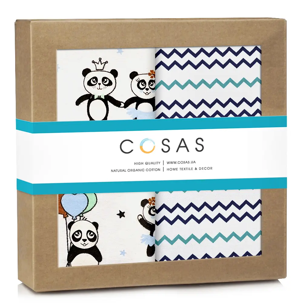 Багаторазові пелюшки дитячі PANDAS 2шт COSAS (4822052128091)