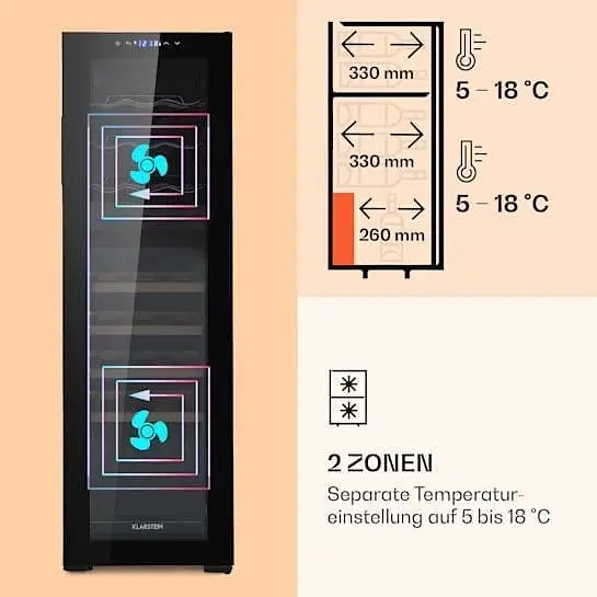 Холодильник для вина KLARSTEIN Bovella 27 Duo+ 74 л (10035697) - фото 2