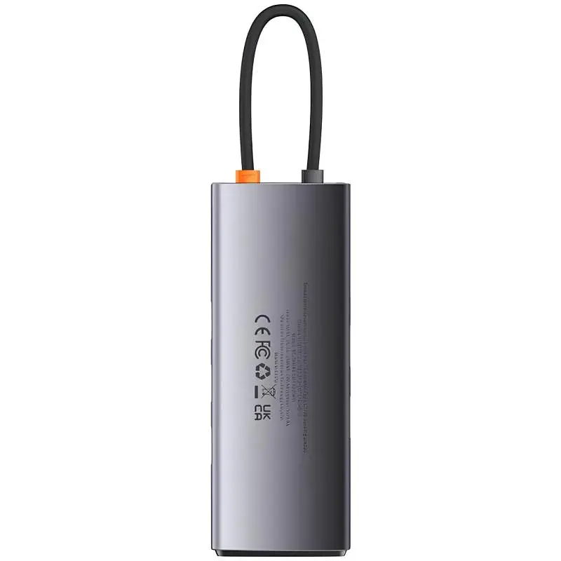 Перехідник HUB Baseus Metal Gleam Series 7-Port Clarity (Type-C to HDMI+USB3.0*3+PD+SD/TF) (B000307) Station Gray - фото 4
