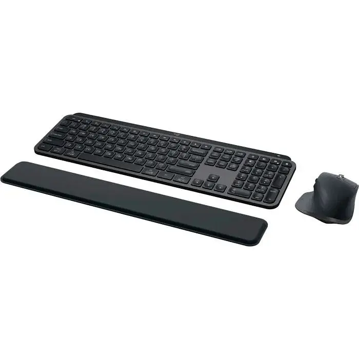 Комплект клавиатура + мышь Logitech MX Keys S Plus Palmrest Wireless UA Graphite [920-011614] [94354] - фото 3