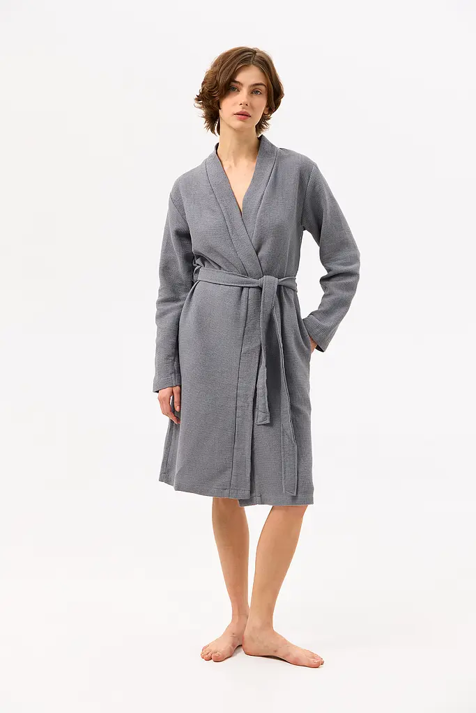 Халат-кимоно Lotus Home - Enika серый L/XL - фото 2
