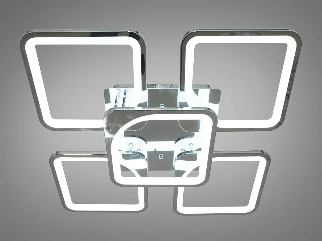 Светодиодная люстра смарт светильник с пультом dimmer, 115W, хром - фото 2