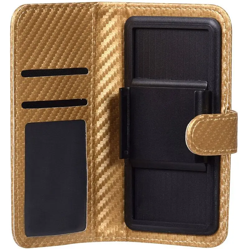 Чохол-книжка Toto Book Carbon Fiber Universal Cover 4.7-5.3" Gold - фото 2