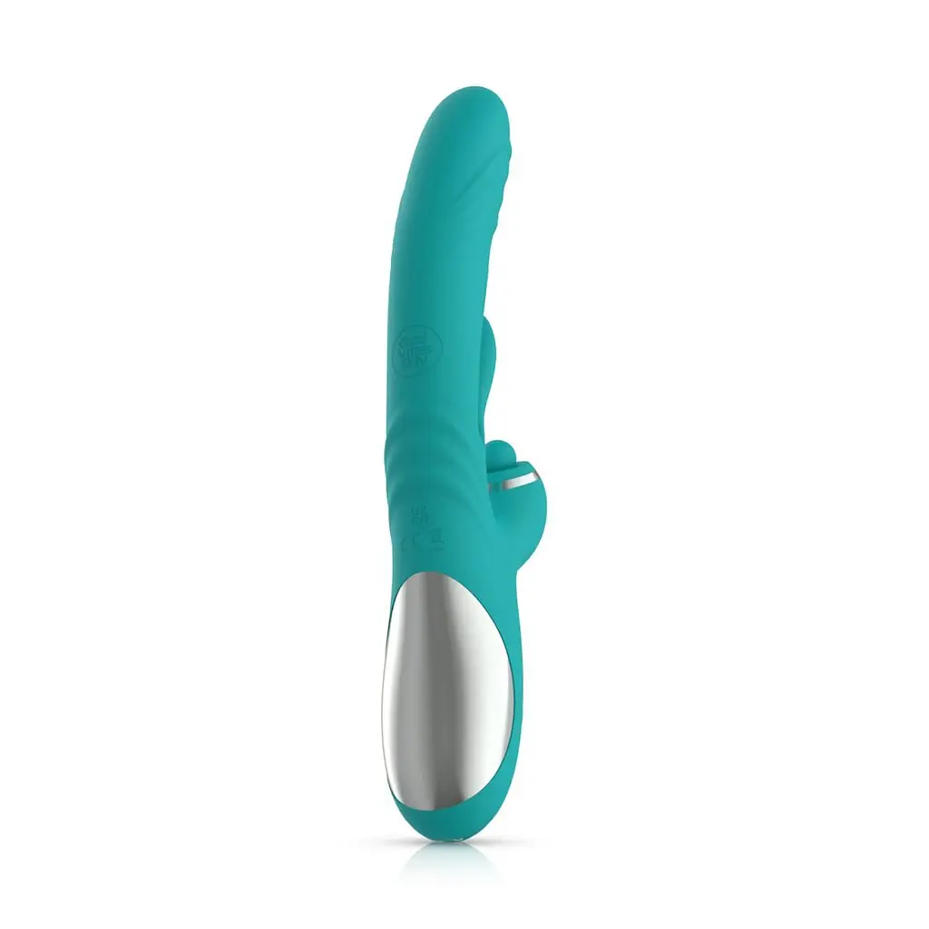 Вібратор-кролик із вагінальним відростком Good Vibes Only - Lisa Thrusting Rabbit Vibrator with G-Spot Stimulator - фото 4