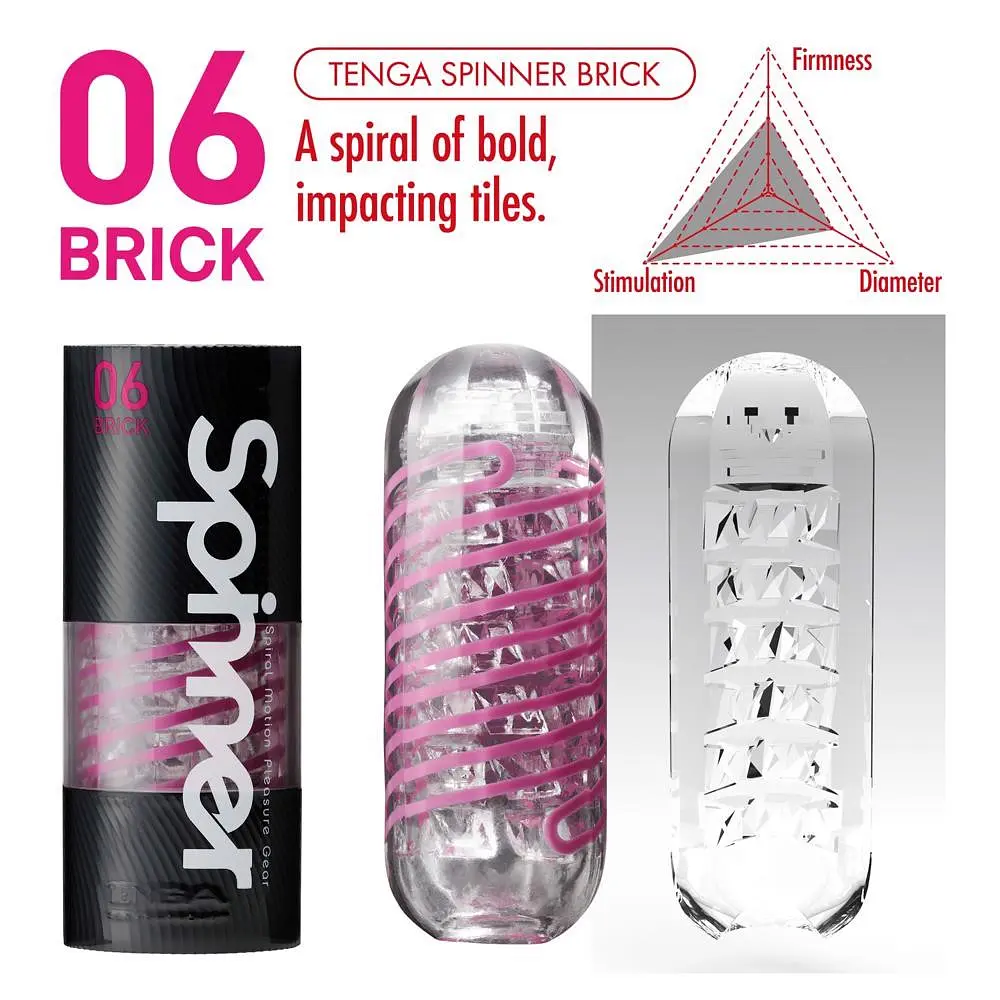 Мастурбатор Tenga Spinner Brick рожевий - фото 6