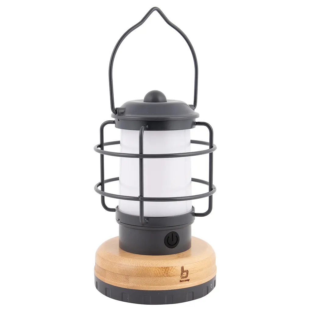 Ліхтар кемпінговий Bo-Camp Hastings Rechargeable 200 Lumen Bamboo з функцією Powerbank Сірий - фото 2
