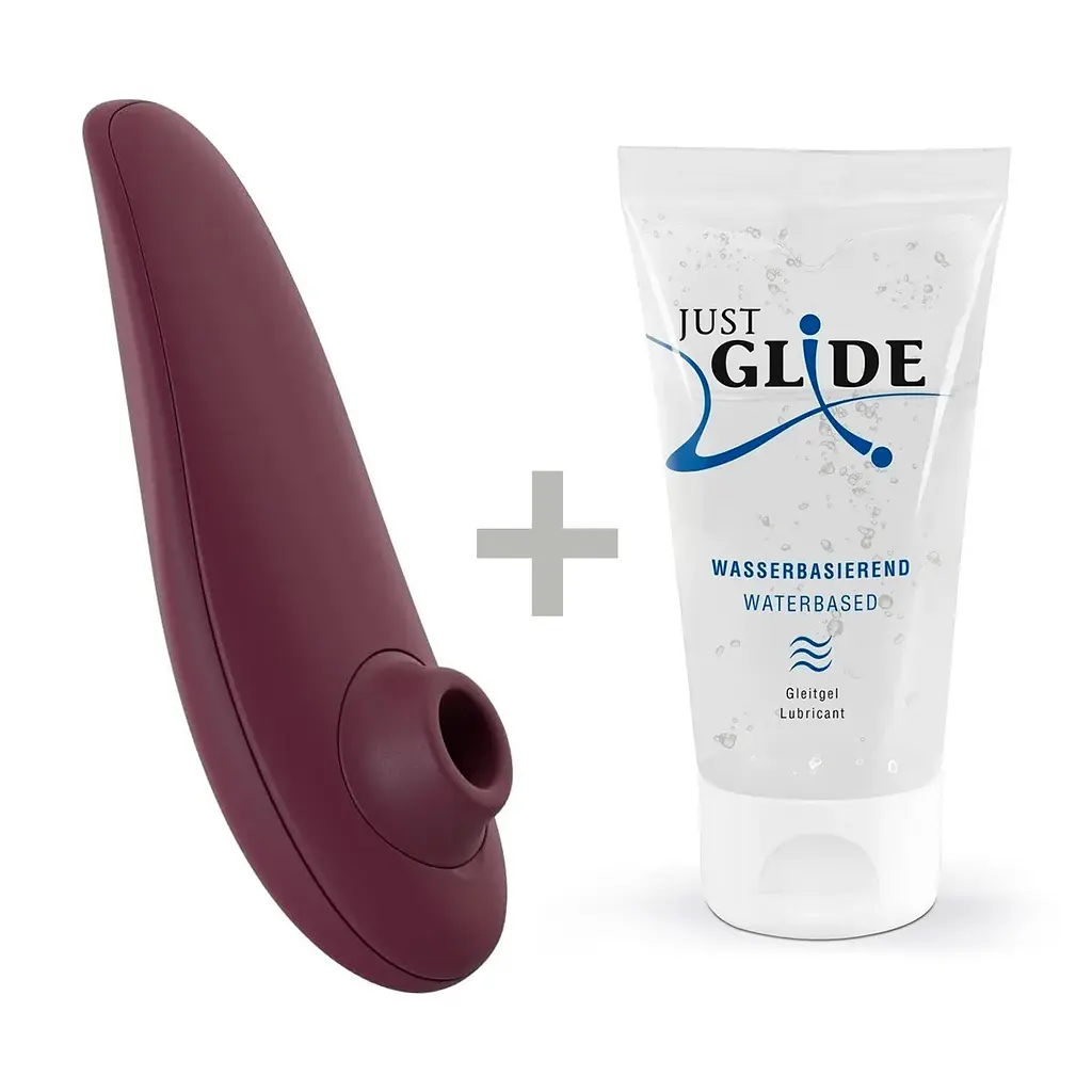Лубрикант Womanizer Classic 2 + 50 мл- Інноваційний вакуумний стимулятор клітора, 14.8х4.8 см бордовий