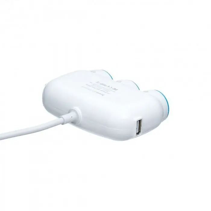 Автомобильное зарядное устройство, тройник разветвитель белый на 3 выхода + 2USB 2.1A Hoco C1 USB Hub - фото 6