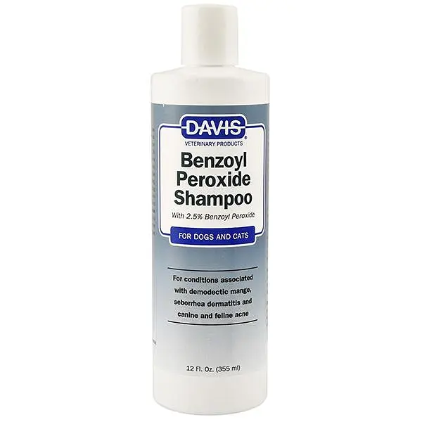 Шампунь Davis Benzoyl Peroxide 2.5% Девіс Бензоїл пероксид для собак і котів з демодекозом, дерматитами, 355 мл (BPS12)