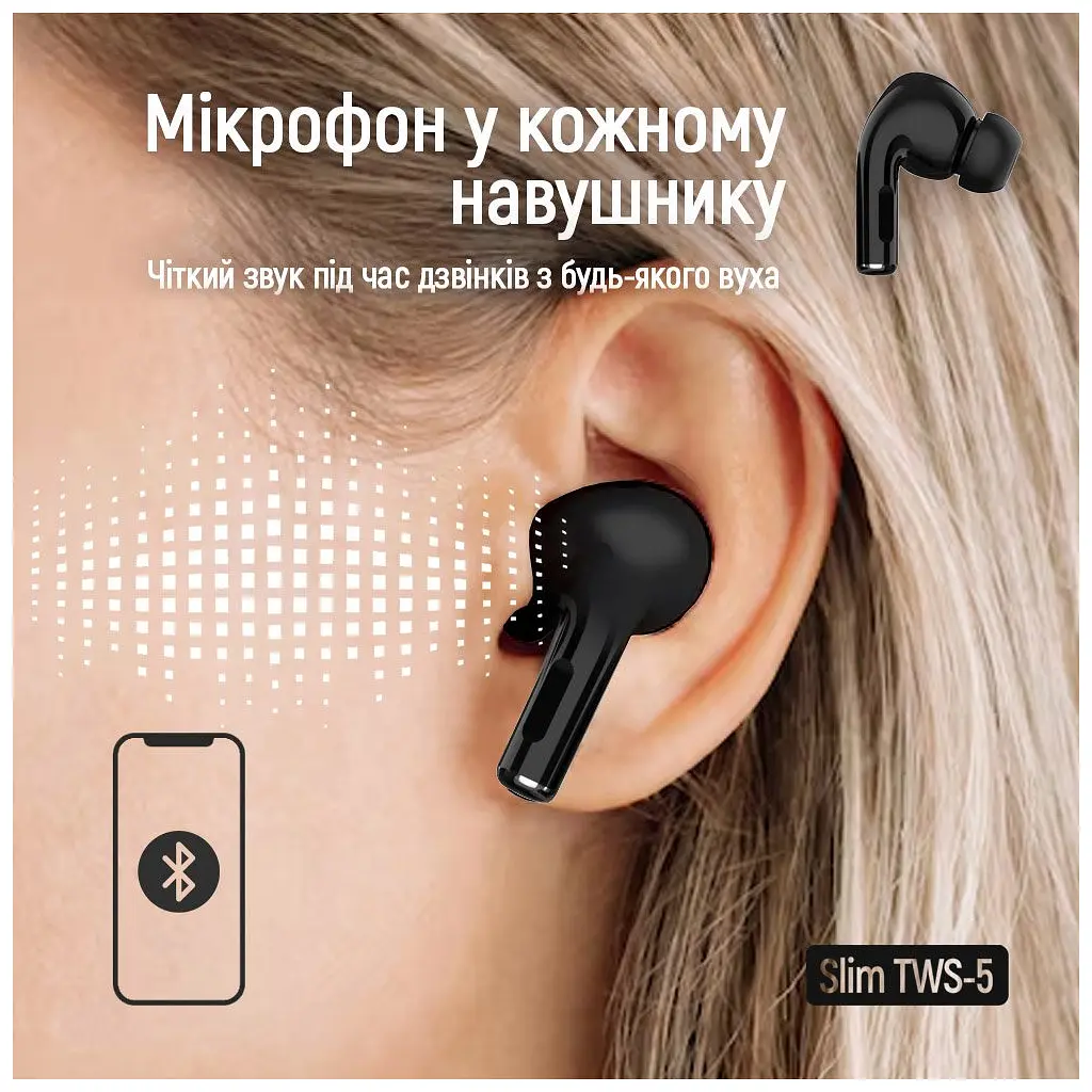 Навушники ColorWay Slim TWS-5 Earbuds Black (CW-TWS5BK) - фото 10