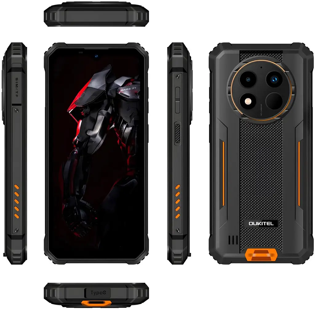 Смартфон Oulitel WP28S 65"HD+ /4GB/128GB T606 /10600mAh /13+5Мп/ IP69K /NFC Orange - фото 9