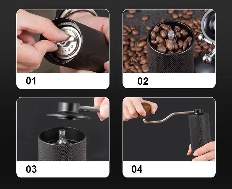 Ручна кавомолка Coffee Grinder з жерновами з високовуглецевої нержавіючої сталі (00389) - фото 3