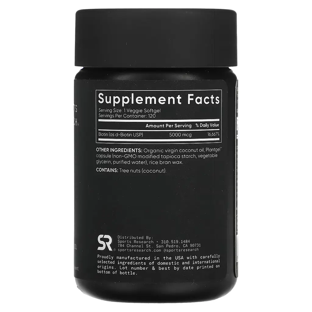 Біотин з Кокосовою Олією Biotin 5000 мкг - 120 софтгель - фото 2
