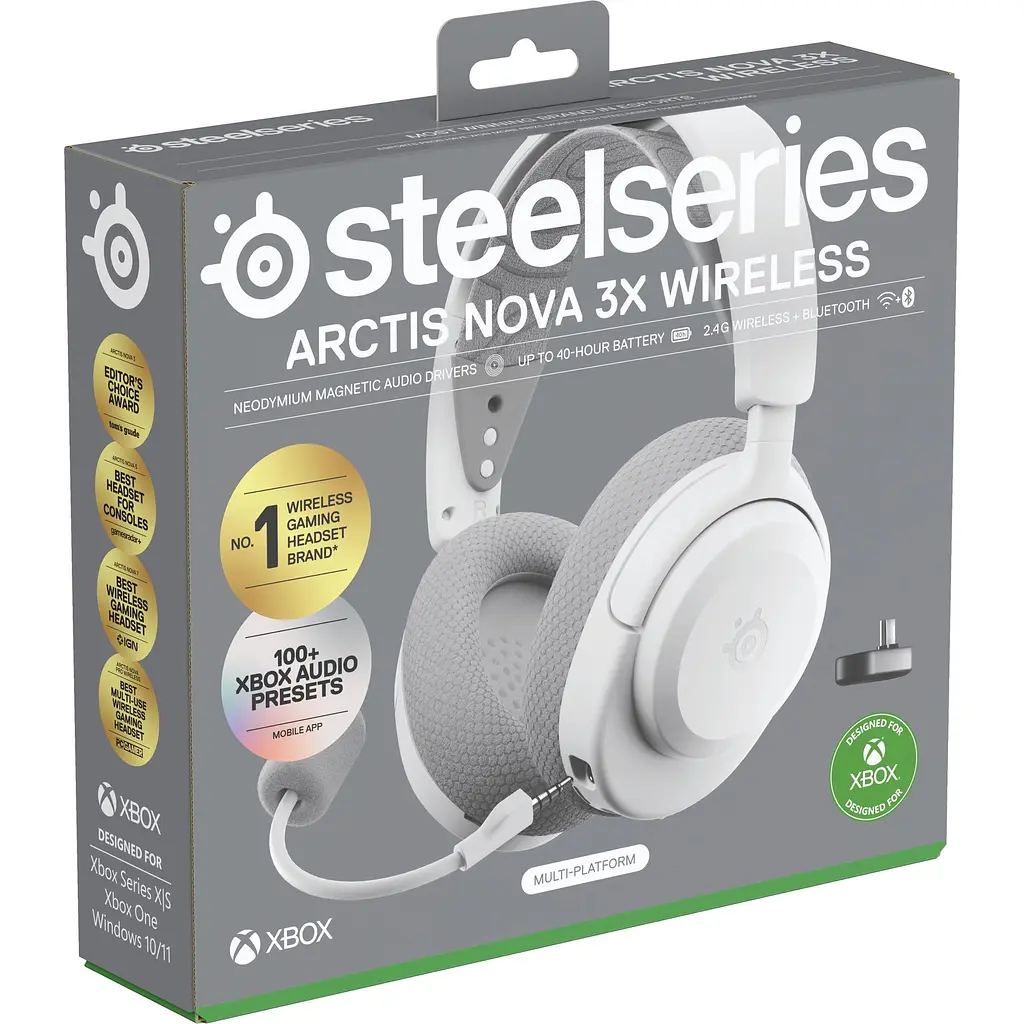 Ігрові навушники SteelSeries Arctis Nova 3X Wireless for Xbox White (61690) [143295] - фото 6