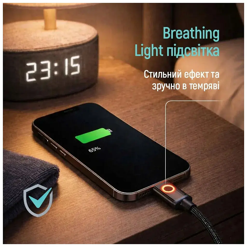 Дата кабель USB-C to Lightning 1.0m PD30W black ColorWay (CW-CBPDCL103-BK) - фото 7