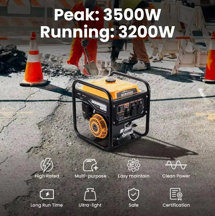 Генератор инверторный MaXpeedingRods 3.5 кВт, ручной запуск MXR4500i - фото 4