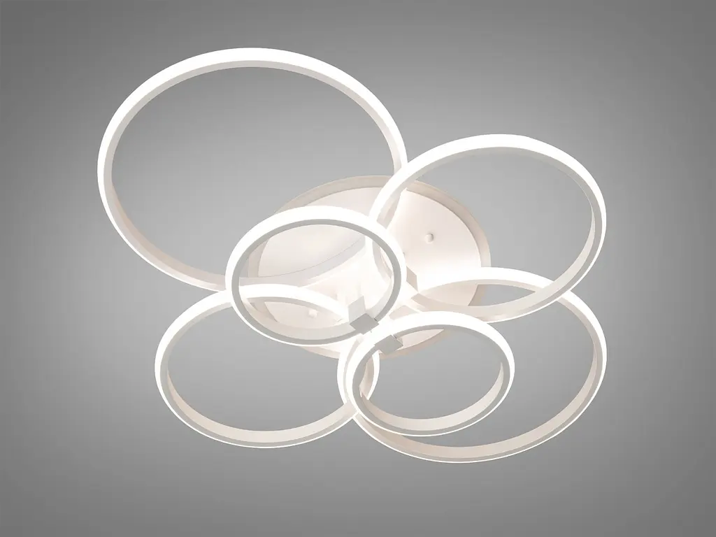Стельова LED люстра Diasha 2526/6WH LED 3color біла 135Вт пульт димер - фото 3
