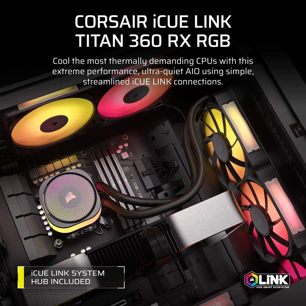 СВО Corsair iCUE LINK TITAN 360 RX RGB Black (CW-9061018-WW) - фото 15