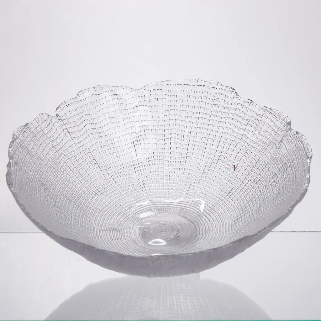 Салатниця велика скляна прозора 2 літри, кругла салатниця для салатів фруктів та десертів Yiwu 64486-48 - фото 3