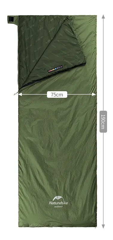 Спальник Naturehike Summer LW180 (NH21MSD09) +15°C - лівий - 190см - зелений - фото 2