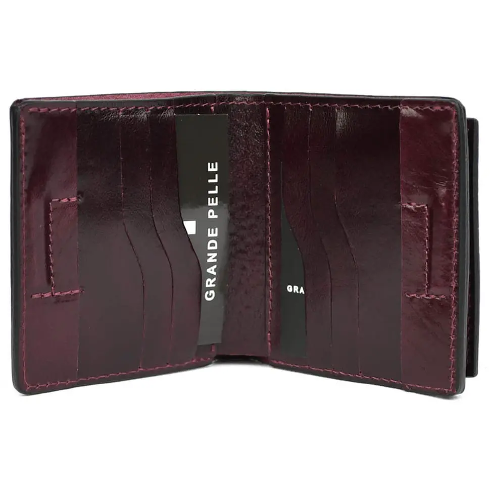 Портмоне Lettera з монетницею, бордовий Алькор. GRANDE PELLE 10х10х2.5 см acs0032091 - фото 2