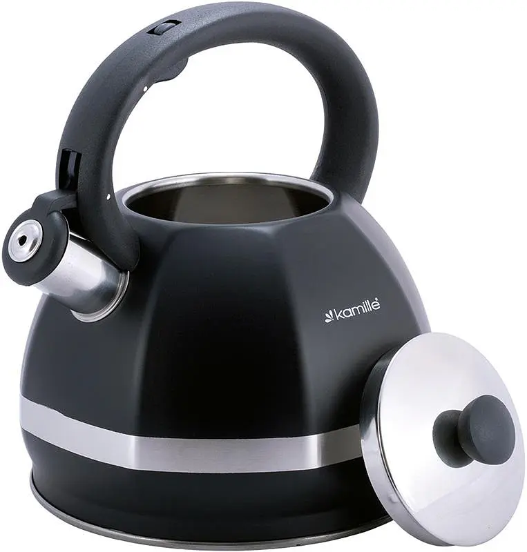 Чайник Marshmallow із нержавіючої сталі зі свистком Kamille Ø19.5х23.5 см kuh0006808 - фото 3