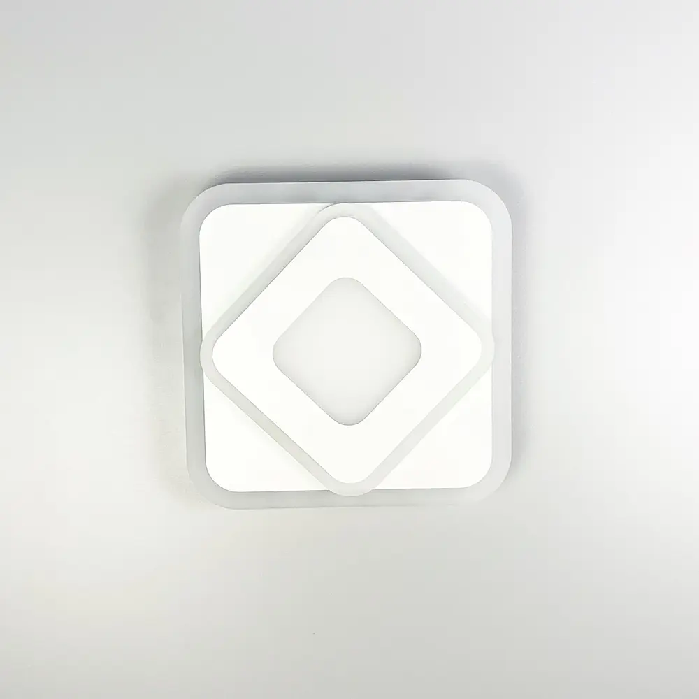 Квадратный светодиодный светильник 30 см с матовым акрилом Line F Арт. 2230-300 WT - фото 3