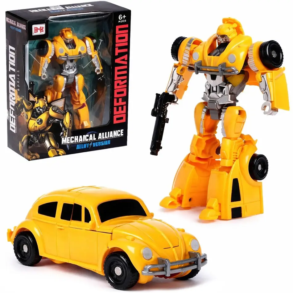 Робот машина трансформер Bumblebee Жук, іграшка 17 см, трансформація авто в робота, зі зброєю - фото 4