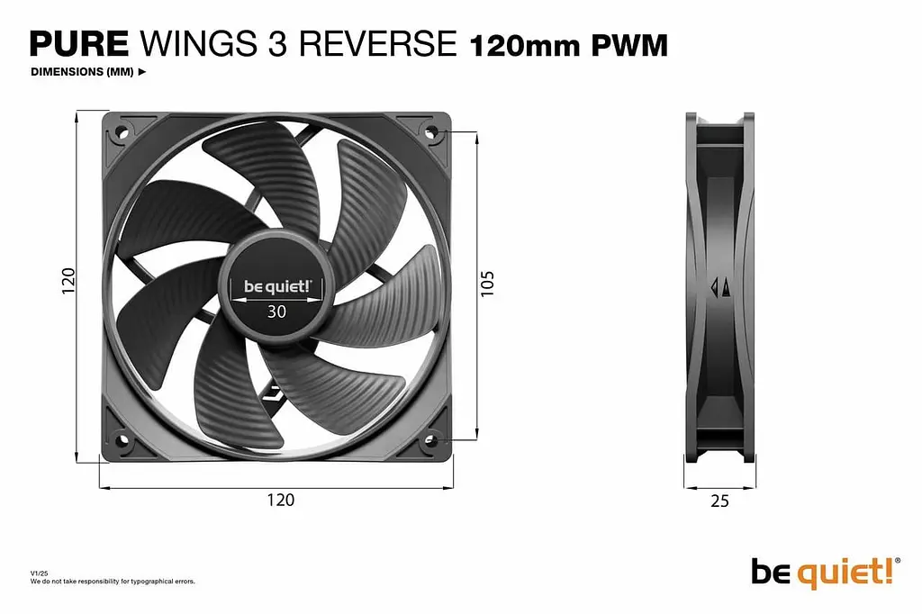 Комплект вентиляторов be quiet! PURE WINGS 3 120mm PWM Reverse 3 шт (BL137) - фото 4