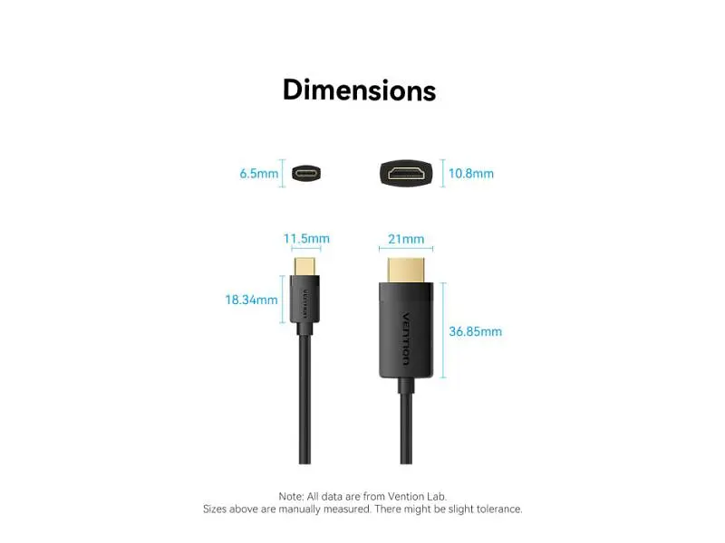 Кабель Vention USB Type-C to HDMI 2m Black (CRIBH) - фото 10