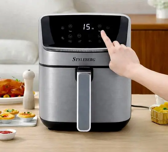 Аэрофритюрница безмасляная аэрогриль Styleberg 1571G 6.5 л мультипечь фритюрница с цифровым управлением 2000 Вт - фото 5