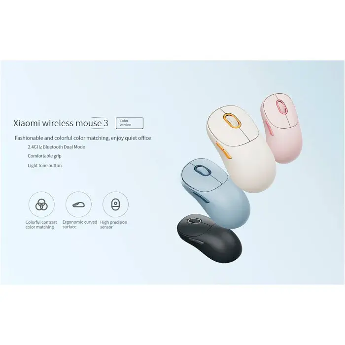 Миша Xiaomi Mi Wireless Mouse 3 (BHR8913GL) Black - фото 2