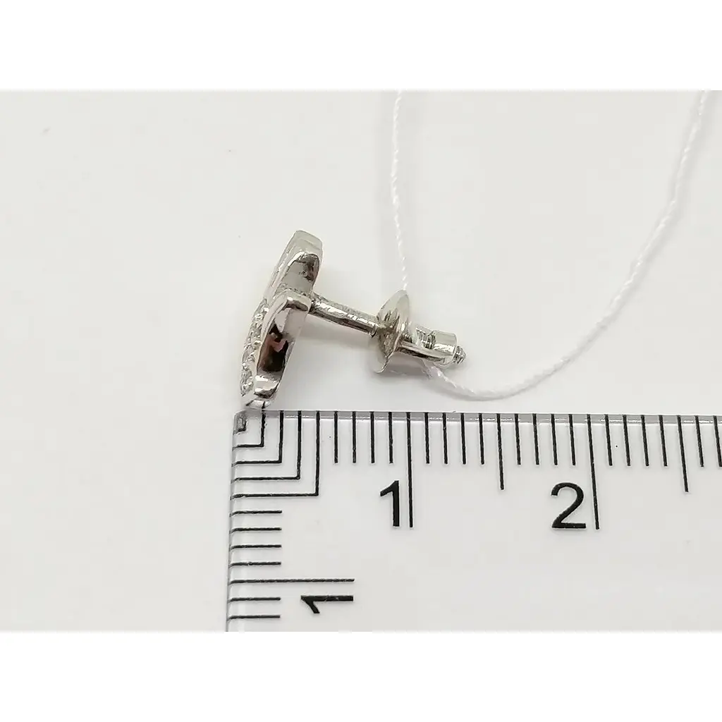 Срібні сережки-пуссети Агні Долонька з фіанітами. 2454/9Р-CZ - фото 4