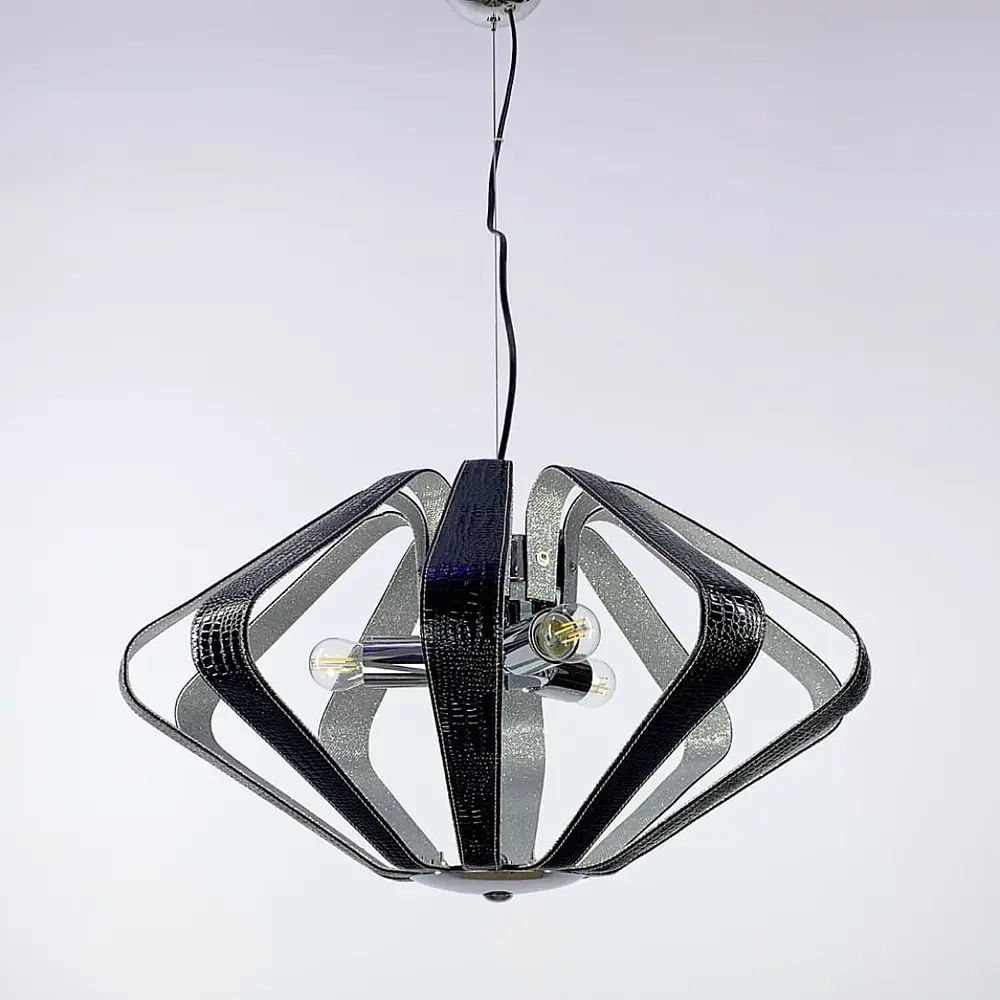 Подвесная люстра с элементами экокожи Black Adele Line.F S 1827/3 BK - фото 2