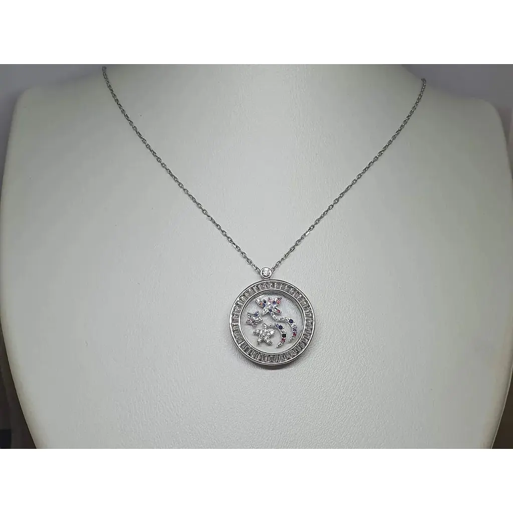 Срібне кольє Подіум з фіанітами. KN8173 - фото 2