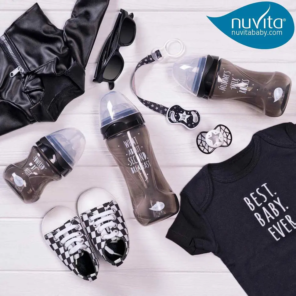 Пустушка Nuvita 7064 Air55 Cool ортодонтична 0m+ BABY STAR чорна NV7064IB - фото 11