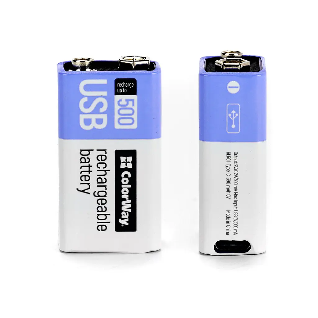 Акумулятор Крона USB-С 390 mAh 9V (Li-Polymer) ColorWay (CW-UB9V-06) - фото 5