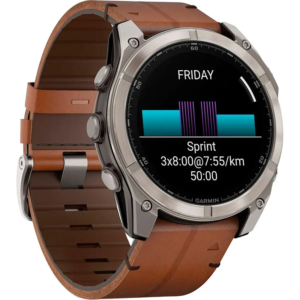 Смарт-годинник Garmin Fenix 8 AMOLED Sapphire 51mm Titanium with Chestnut Leather Band [010-02905-40] [115083] - фото 3