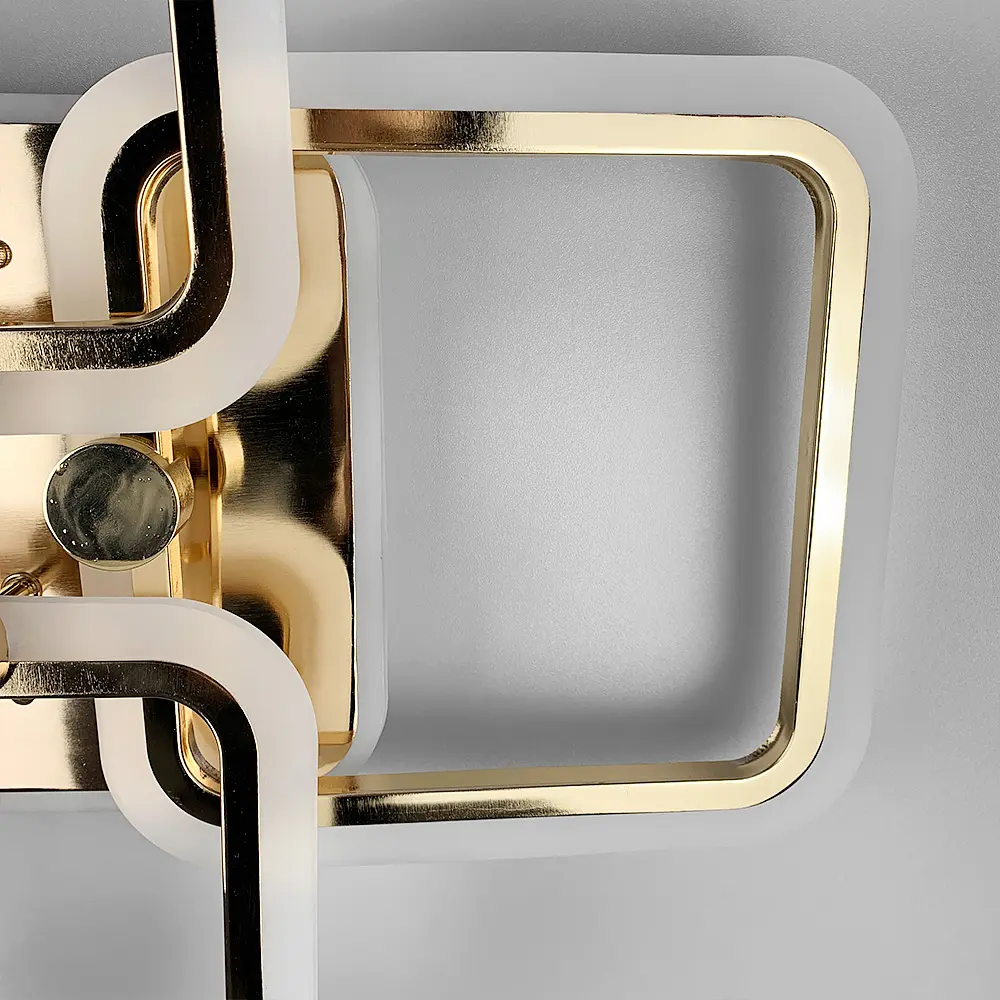 Золотая LED люстра на 2+2 рожка квадратной формы Line.F A 2503/2+2 RGB GD - фото 8