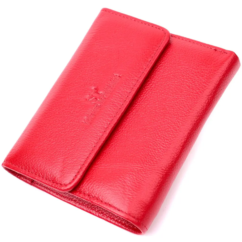 Яскравий жіночий гаманець з монетницею з натуральної шкіри ST Leather 19493 червоний - фото 4