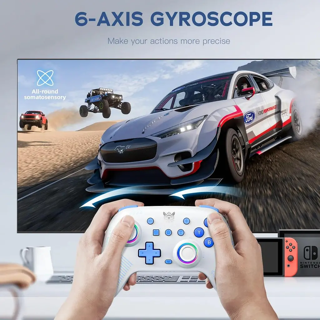 Геймпад Onikuma бездротовий M10 Pro для ПК PS4 PS5 Xbox універсальний акумуляторний джойстик з вібрацією та RGB підсвіткою - фото 9