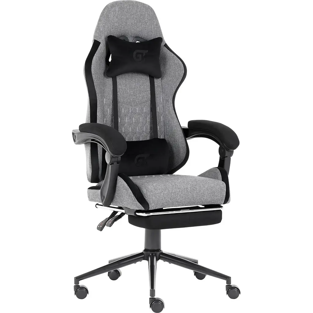 Геймерське крісло GT Racer X-2324 Fabric Gray/Black Suede [121430] - фото 2
