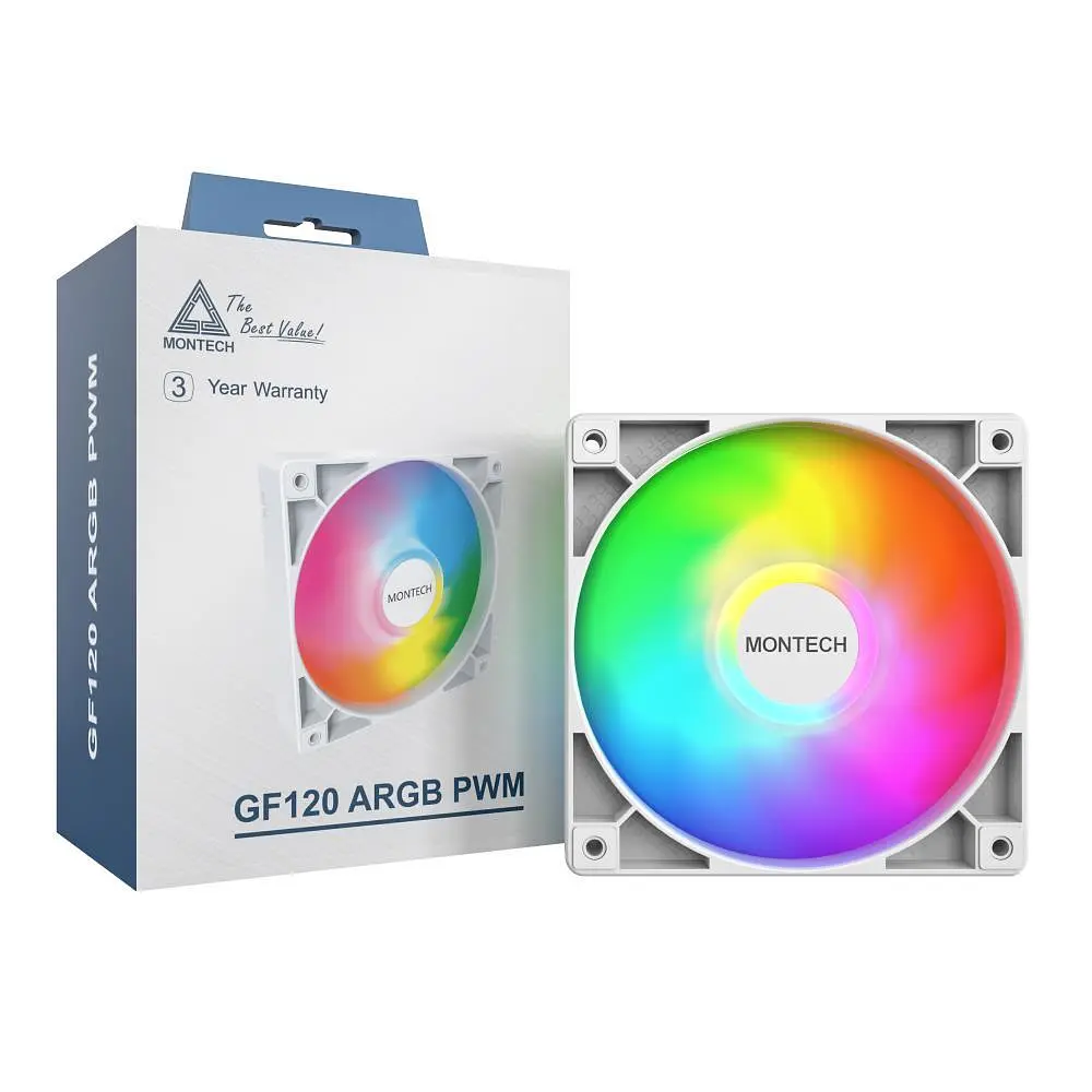 Корпусный вентилятор 120MM GF120 PWM WHITE MONTECH - фото 2
