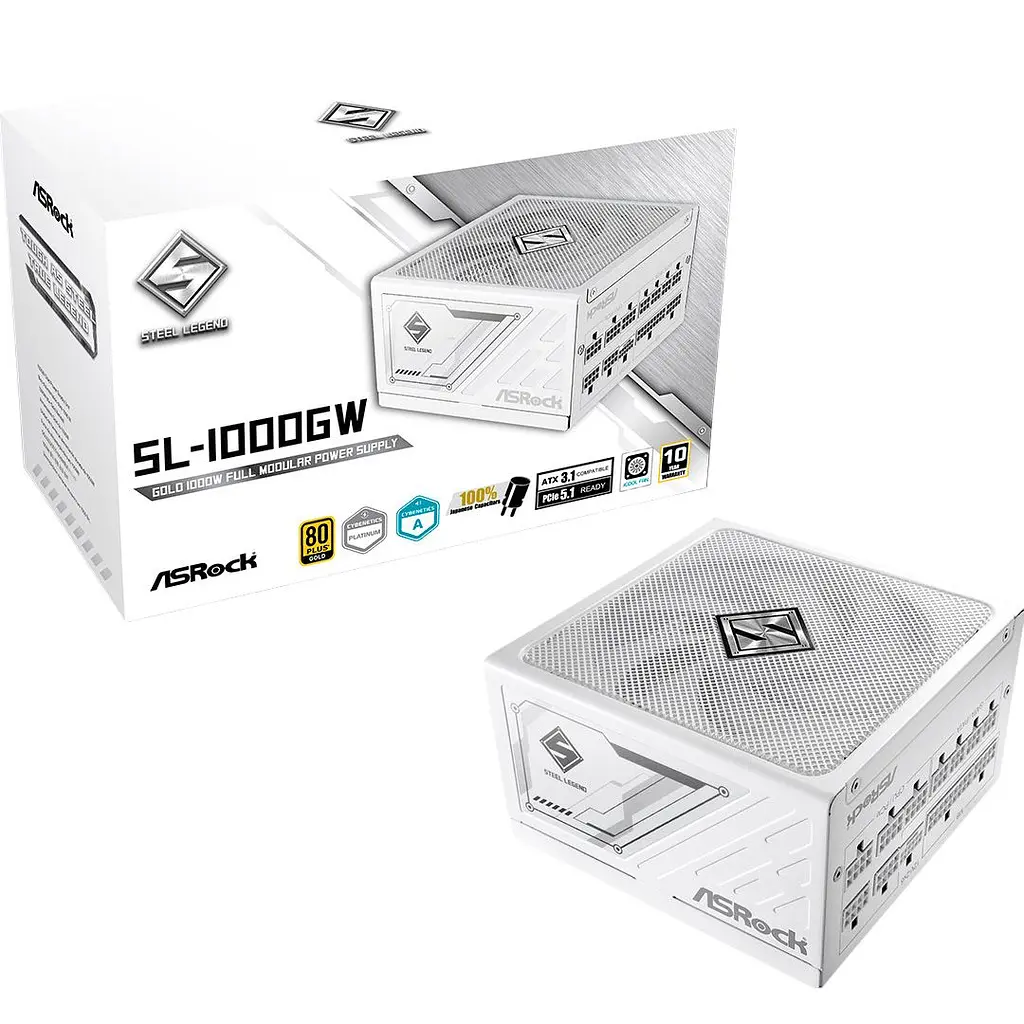 Блок живлення ASRock Steel Legend SL-1000GW 1000W PCIE 5.1 White [176392] - фото 7