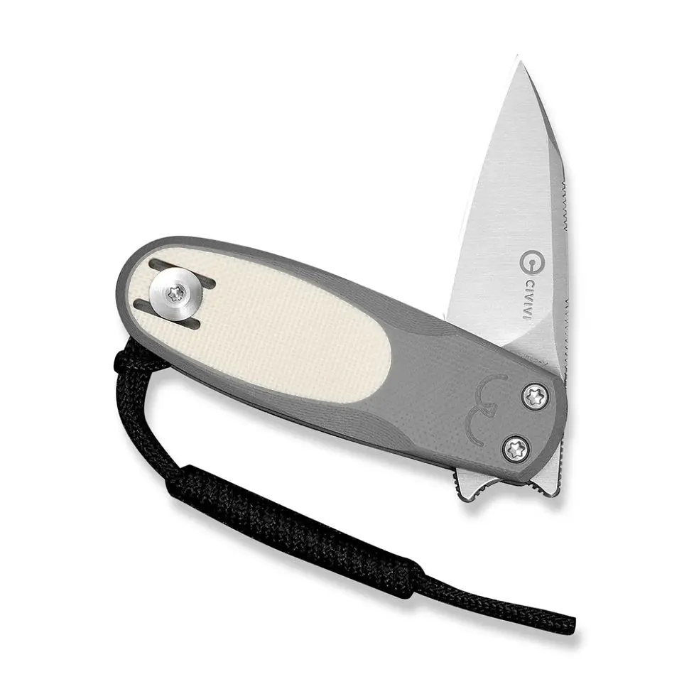 Ніж складаний кишеньковий Civivi Purr, (4.65 см) Nitro-V / G10 сірий/айворі - фото 3