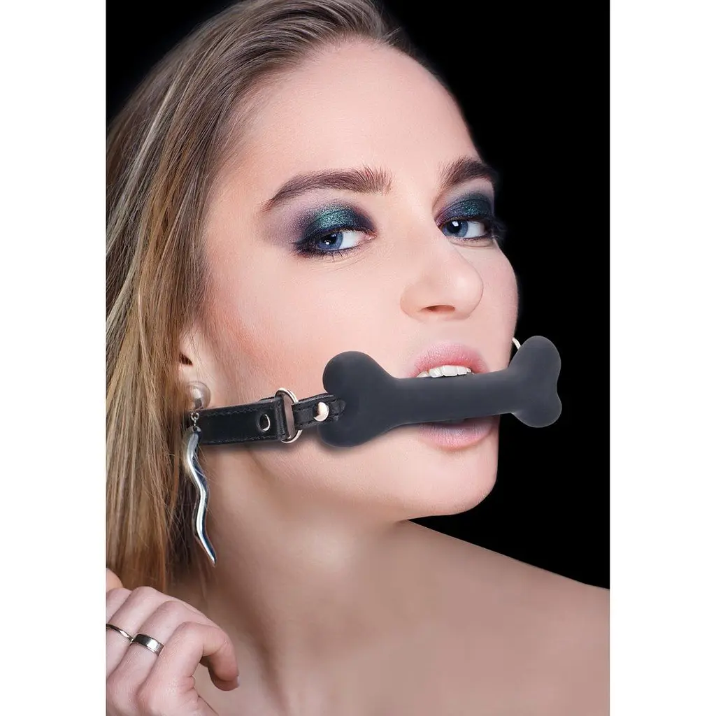 Кляп Ouch! Bone Gag, 66 см (чорний) - фото 4