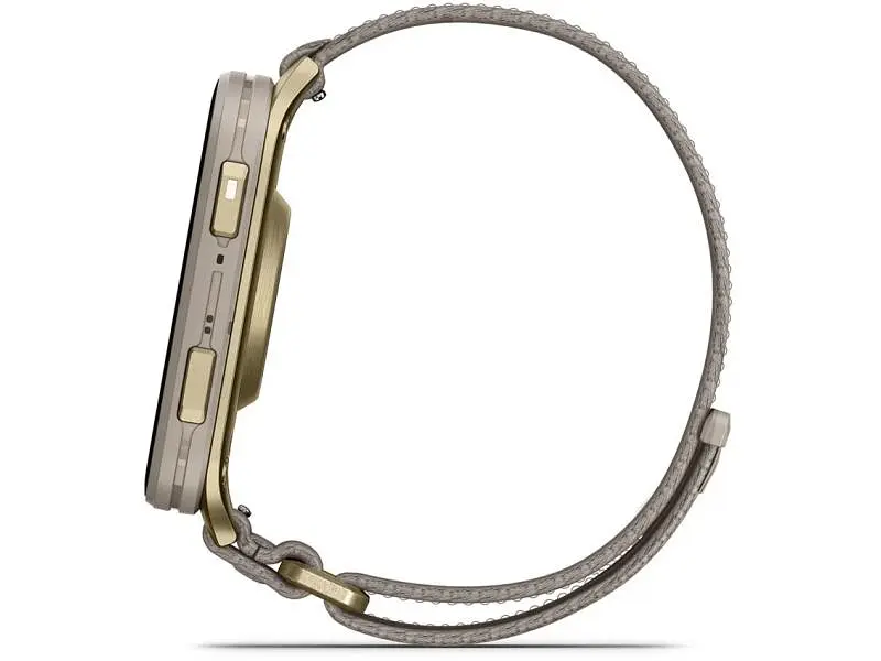 Смарт-годинник Garmin Venu X1 Soft Gold Titanium and French Grey Nylon (010-02980-33/08) - фото 8