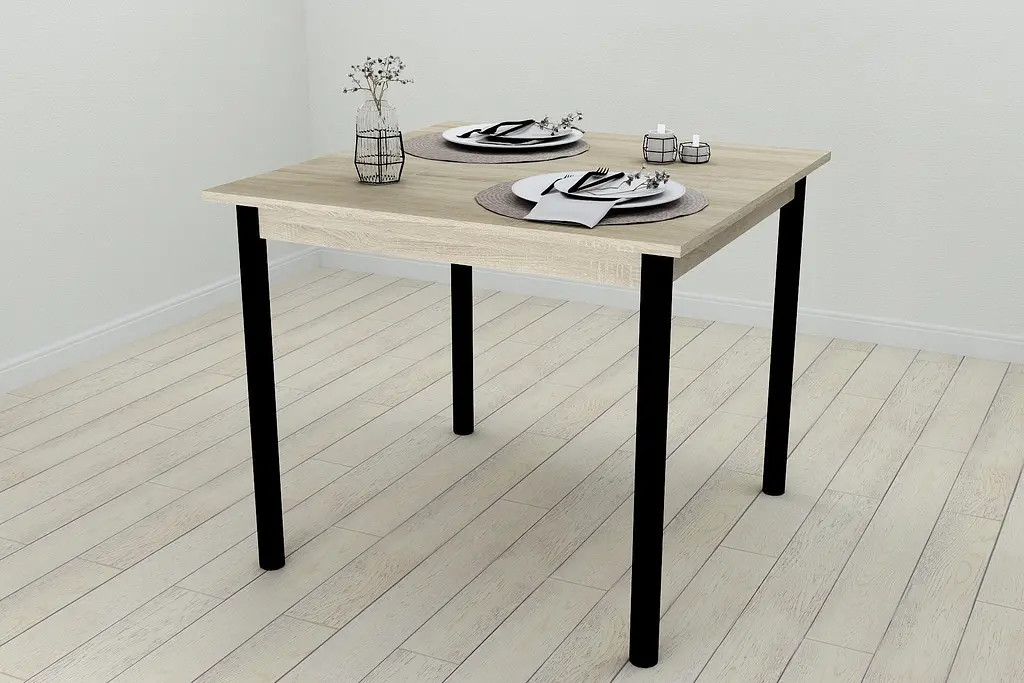 Кухонний стіл Ferrum-decor Агата 75x90x90 Чорний ДСП Сонома 16мм (FRD-106264) - фото 2