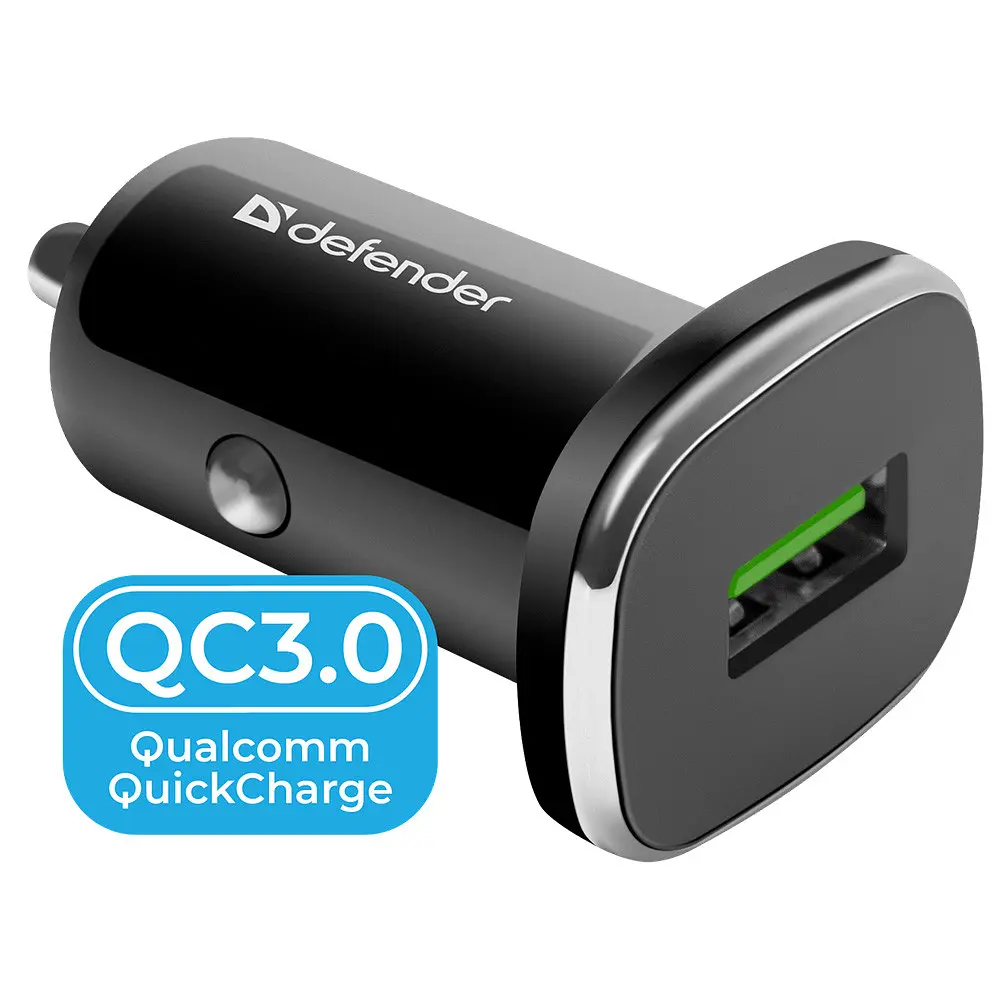 Автозарядка 1xUSB 18W (USB-A) QC3.0 3А UCA-91 чорна Defender - фото 2