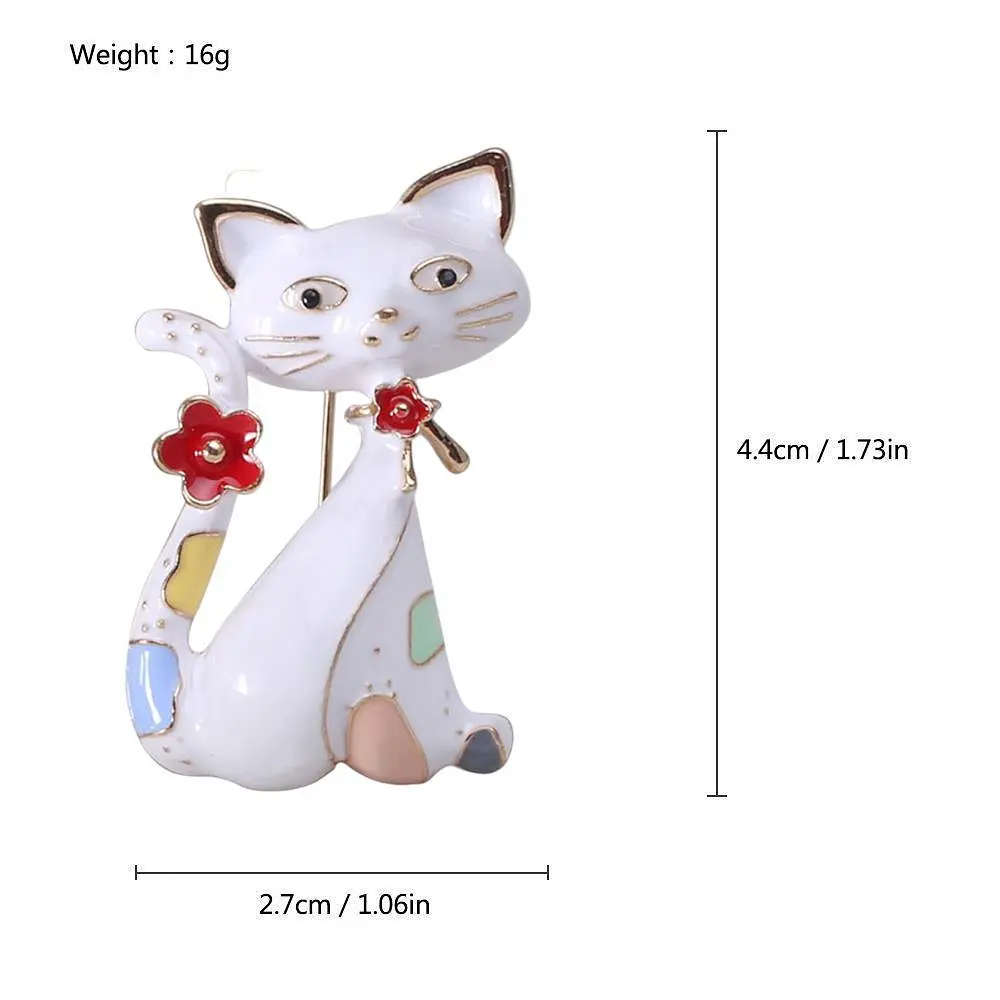 Брошь Котик брошь-булавка белый (494693357) - фото 2